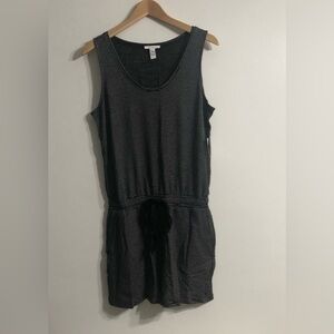 Daily Ritual Women’s romper two side pockets  stretchy black stripes.S/P